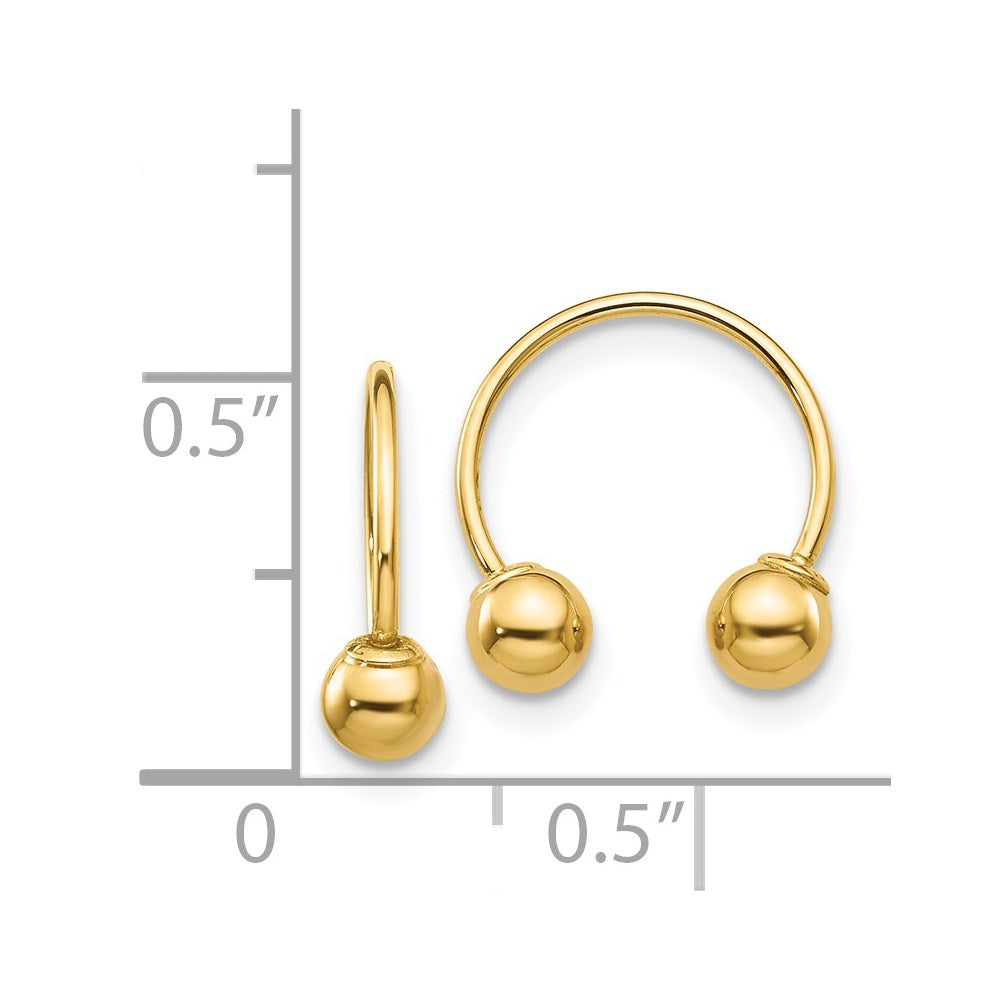 14k Madi K Open Hoop Beaded Earrings