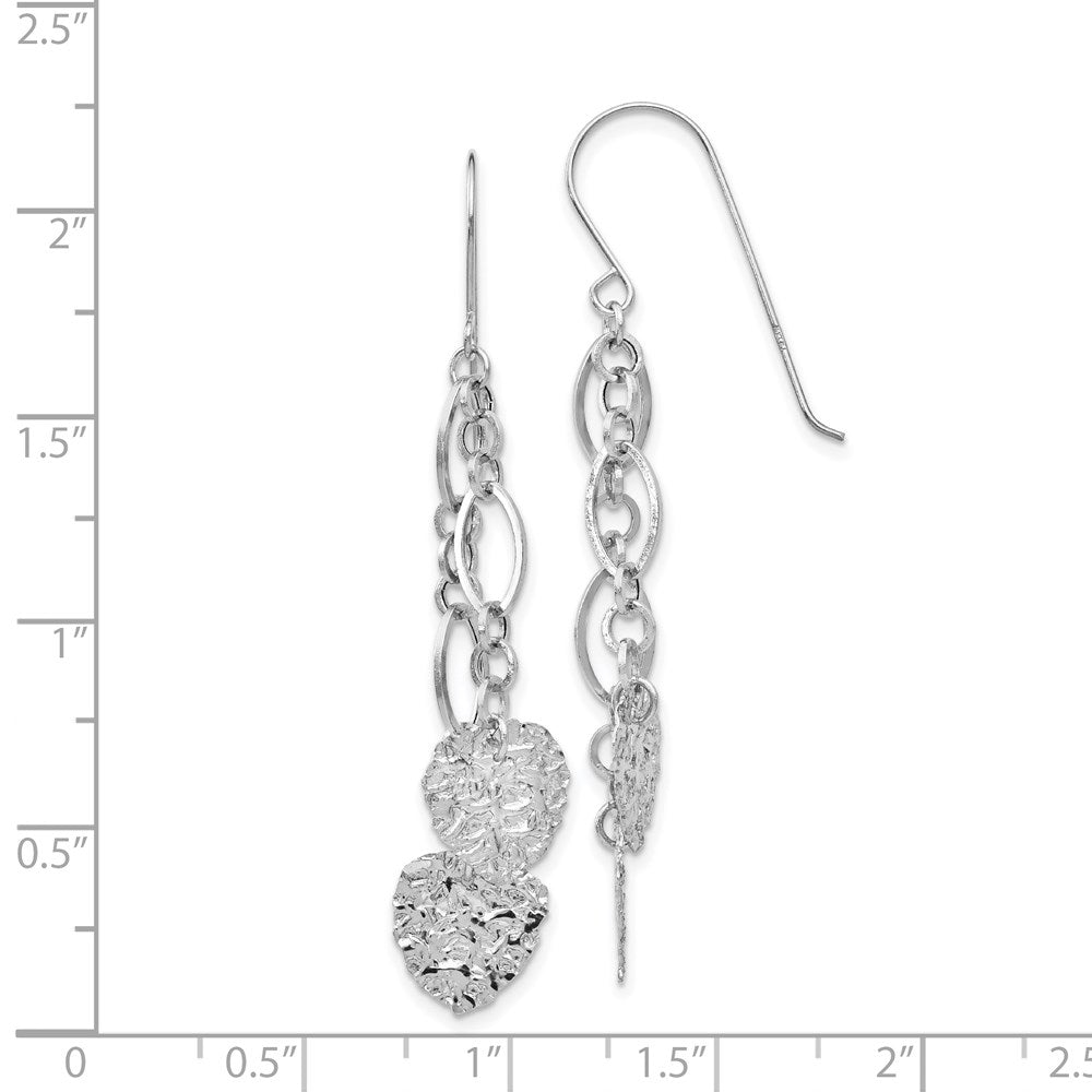 14K WG Dangle Heart Earrings