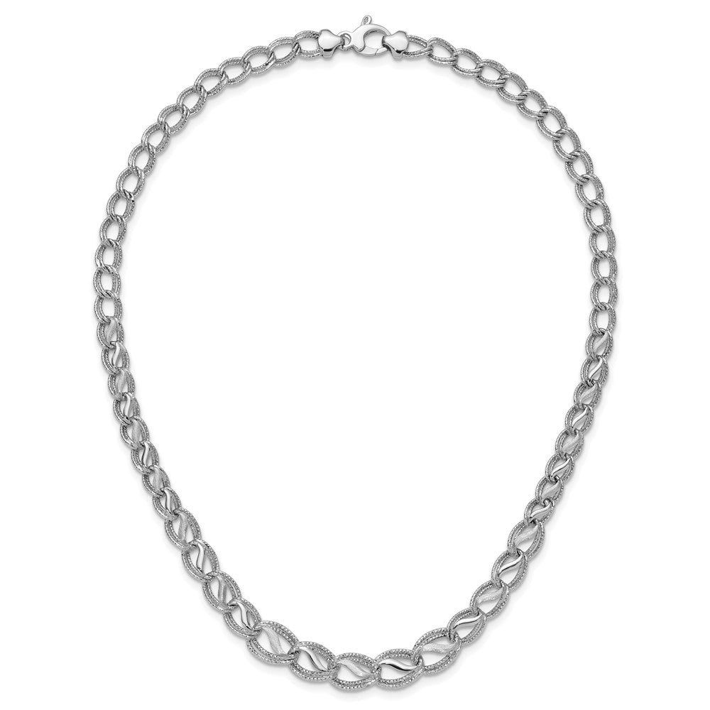 14K White Gold Diamond Cut Necklace