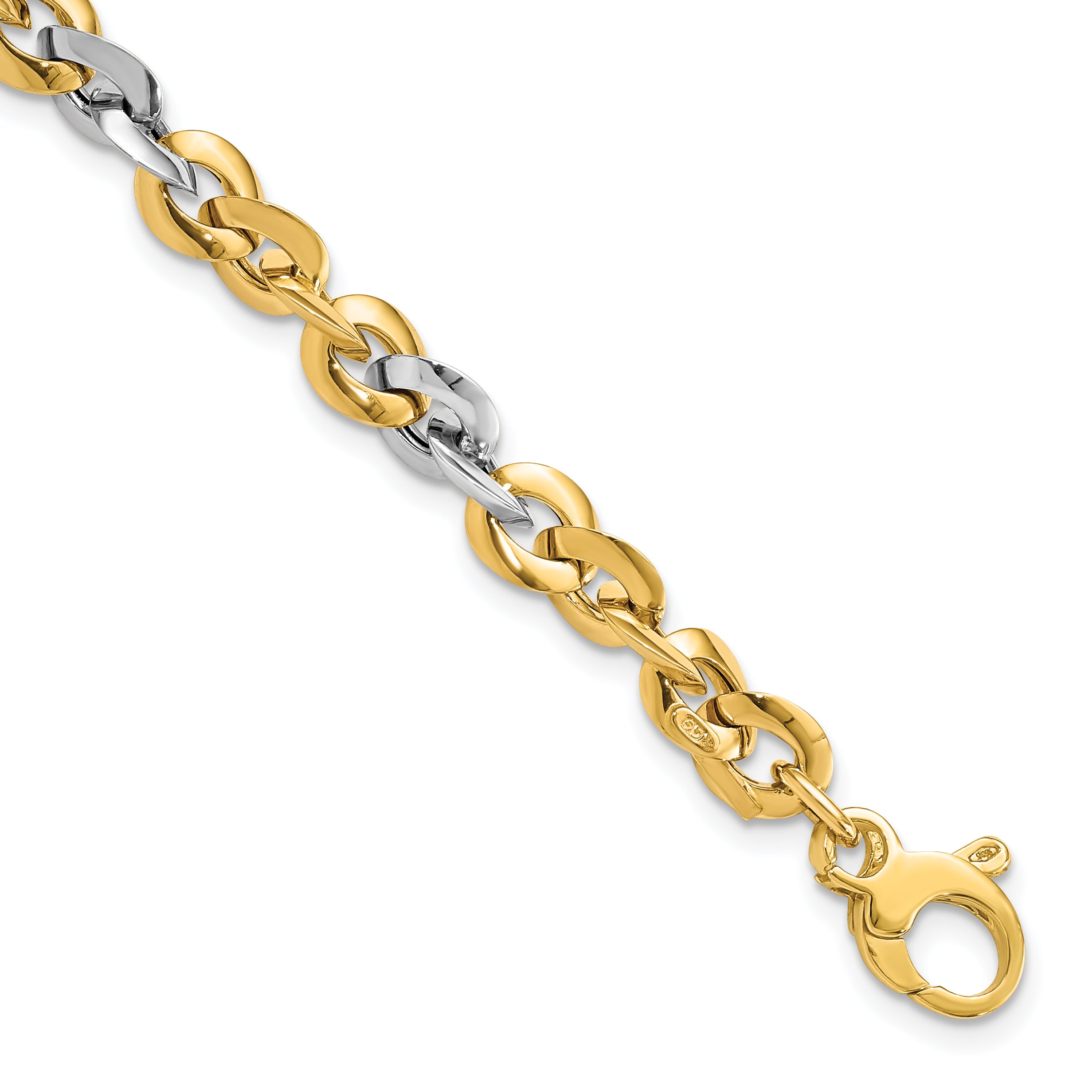 14K Two-Tone Polished Bracelet