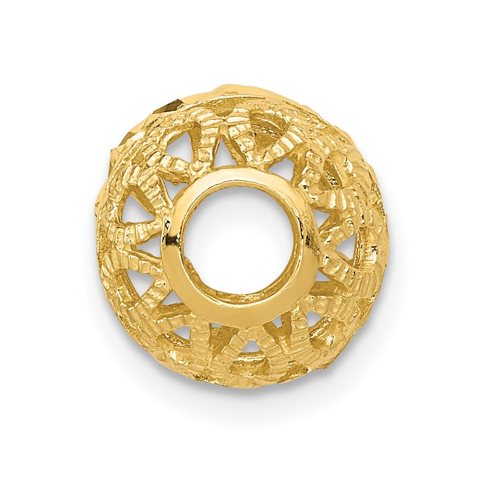 14k Diamond-cut Gold Ball Chain Slide