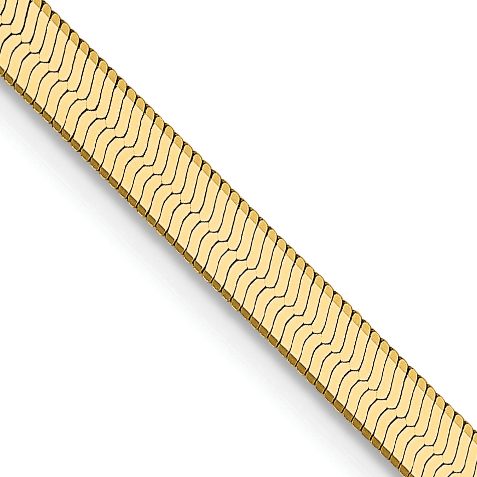 14K 20 Inch 3Mm Silky Herringbone With Lobster Clasp Chain