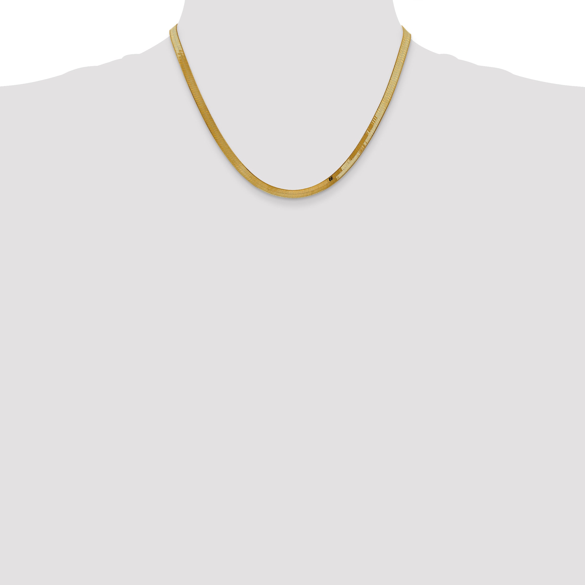 14K 18 Inch 4Mm Silky Herringbone With Lobster Clasp Chain