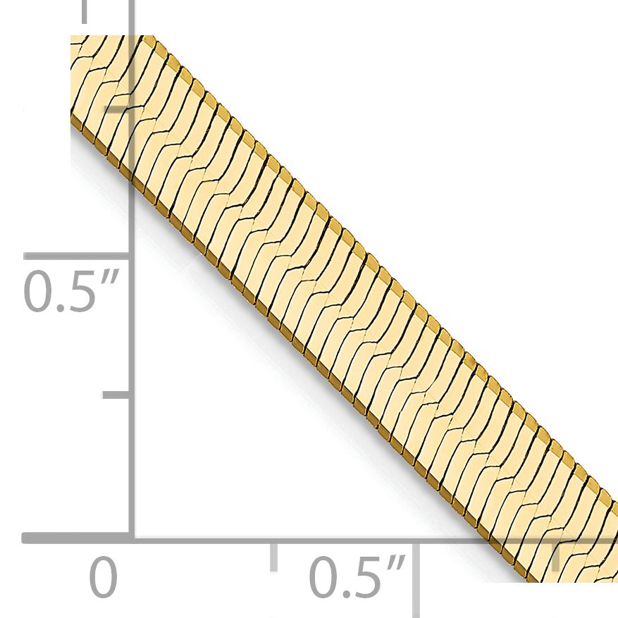 14K 24 Inch 5Mm Silky Herringbone With Lobster Clasp Chain