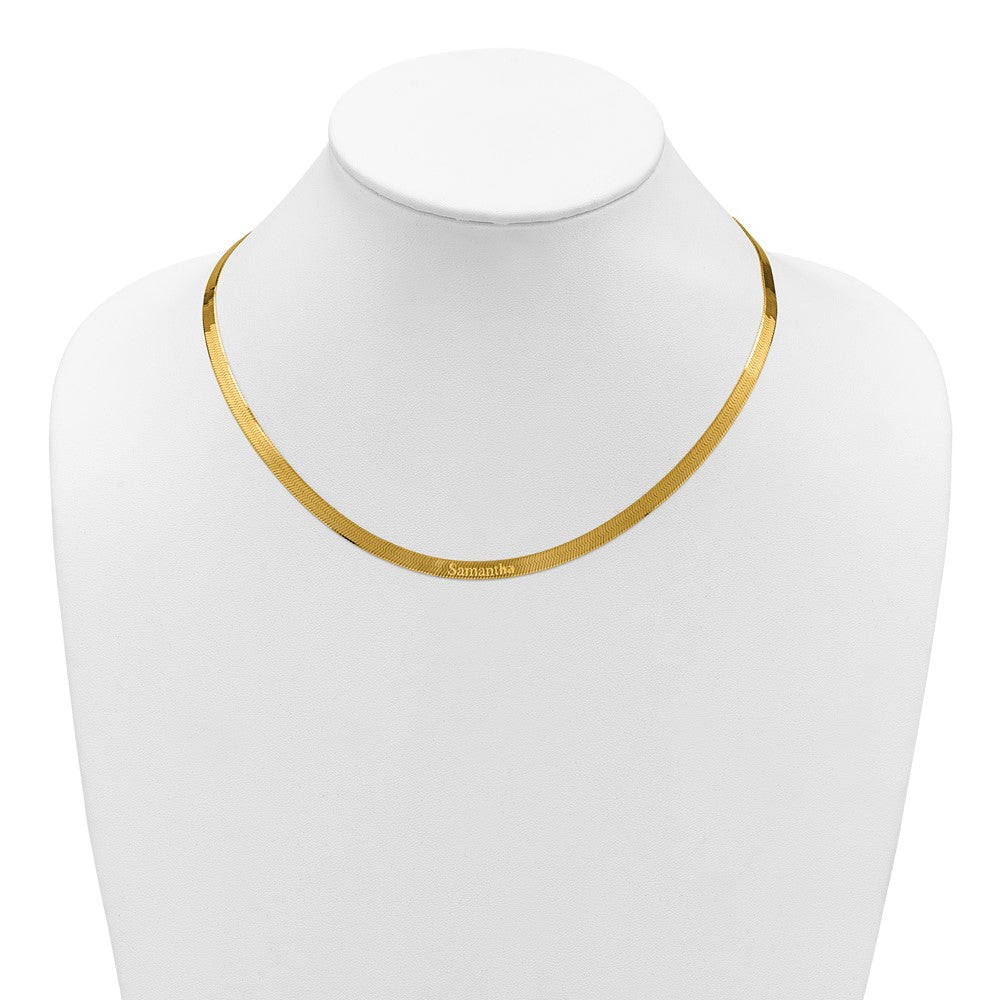 14K 18 inch 5mm Silky Herringbone with Lobster Clasp Chain