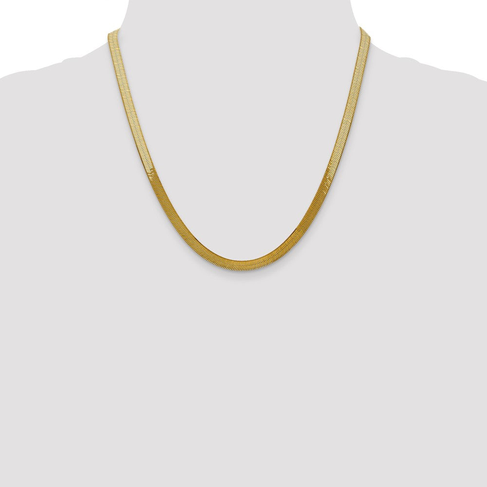 14K 20 inch 5mm Silky Herringbone with Lobster Clasp Chain