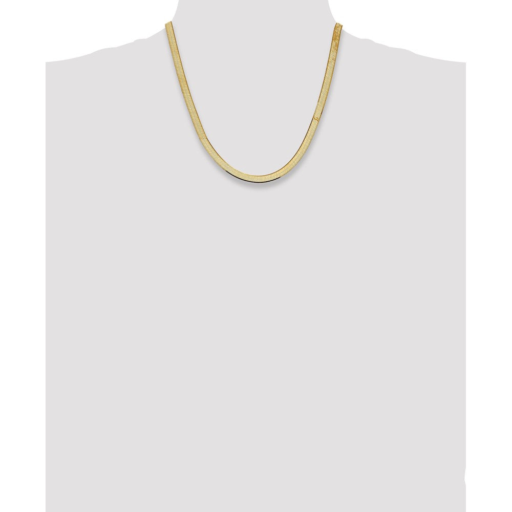 14K 20 inch 5.5mm Silky Herringbone with Lobster Clasp Chain