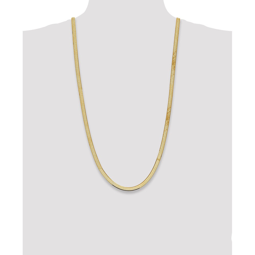14K 30 inch 5.5mm Silky Herringbone with Lobster Clasp Chain