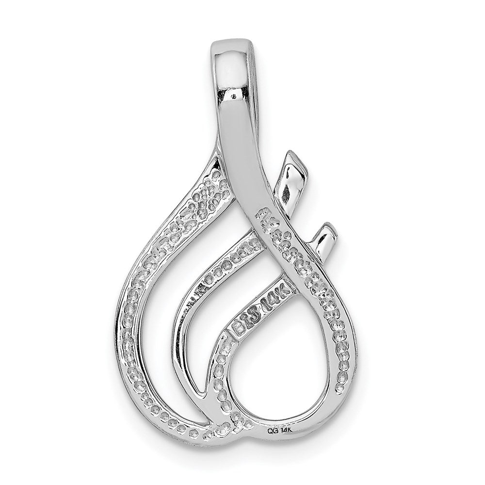 14k White Gold Reversible Fancy Omega Slide