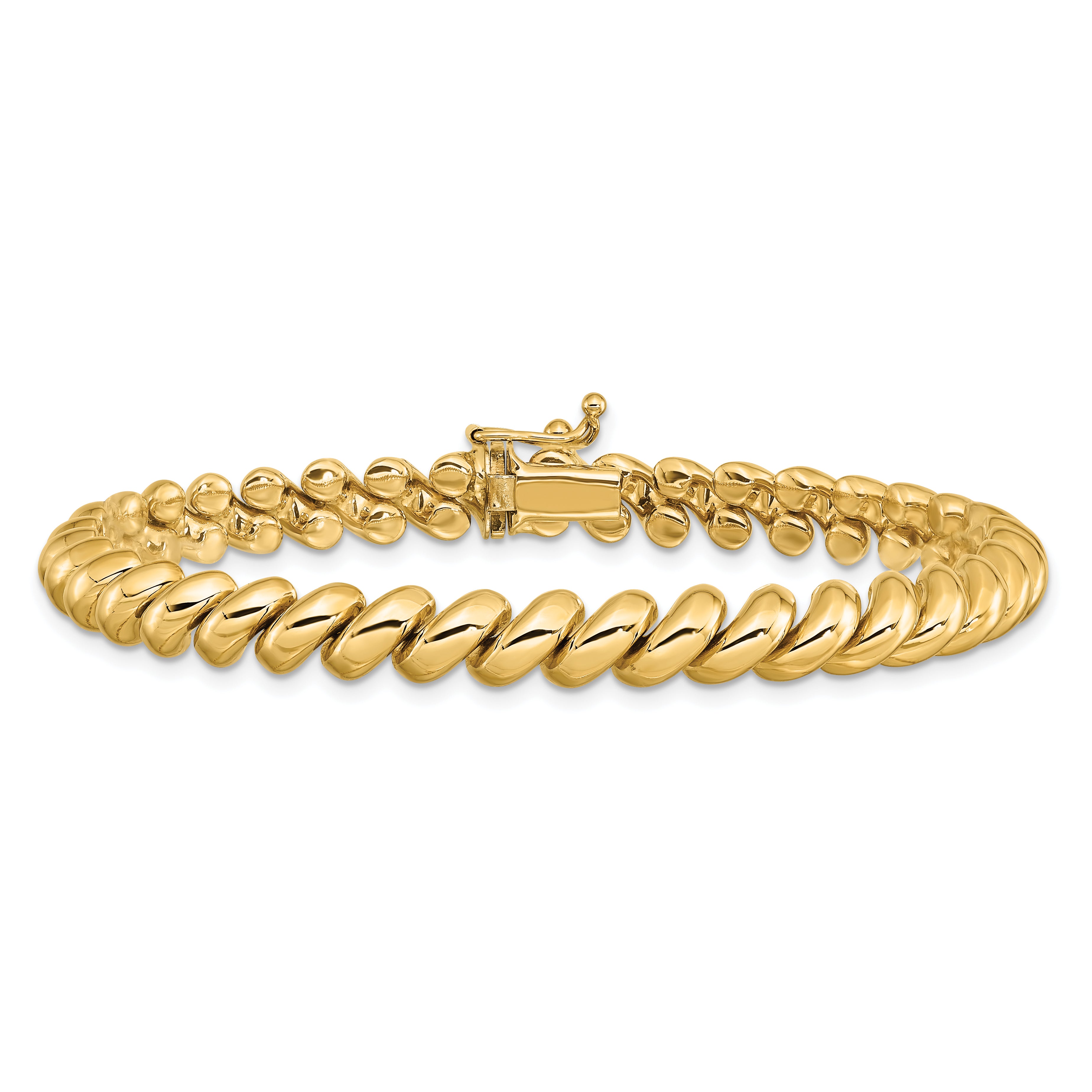 14k Polished 6mm 8 inch San Marco Bracelet
