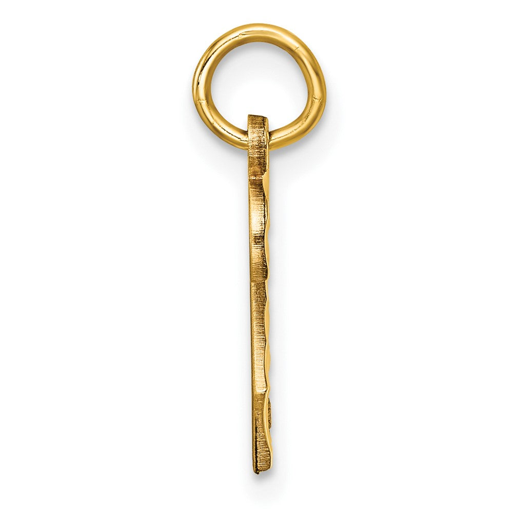 14k Small Brushed Diamond-cut Number 2 Charm