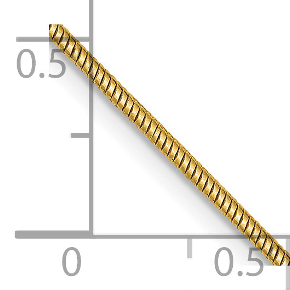 14K 18 Inch 1.4Mm Round Snake Lobster Clasp Chain