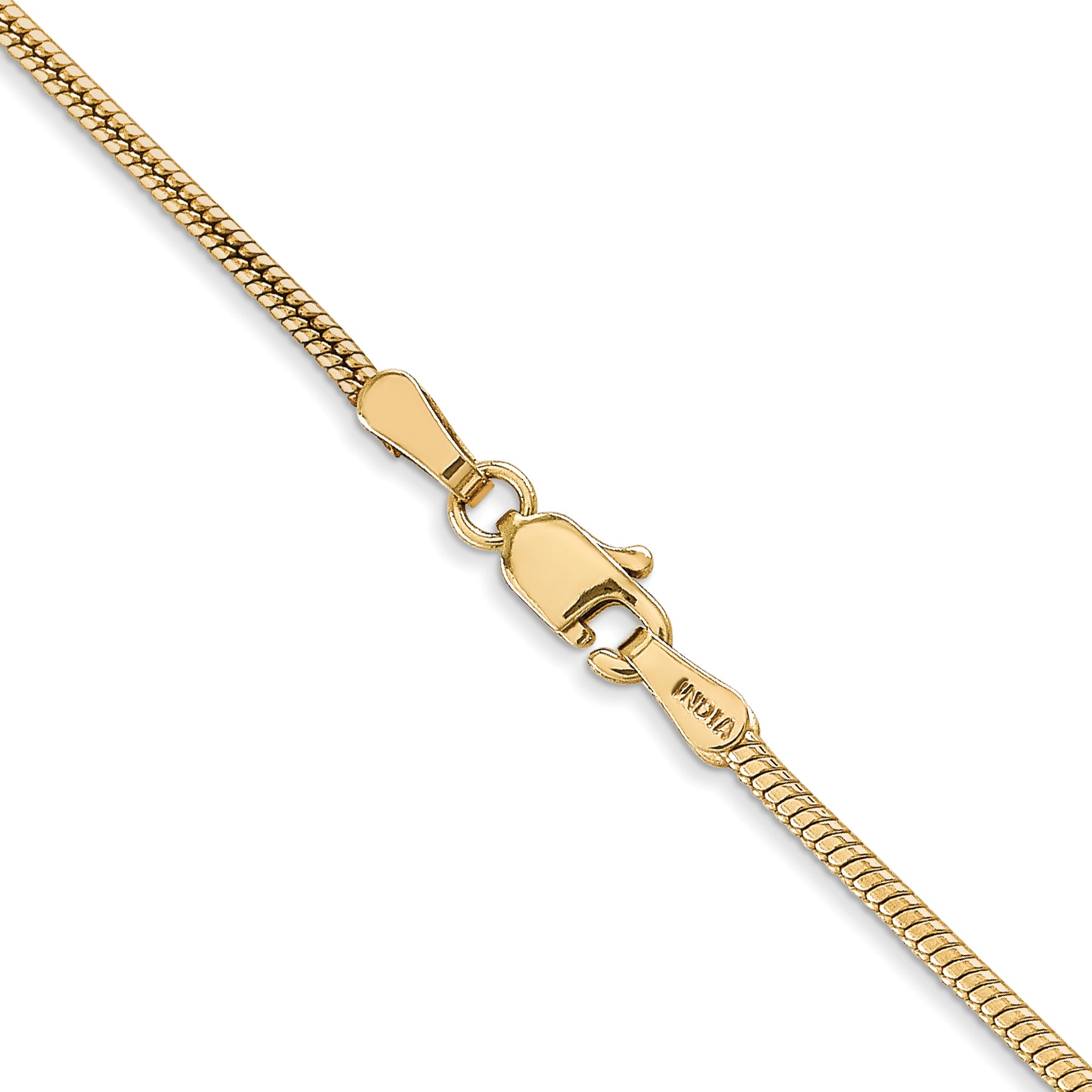 14K 16 Inch 1.6Mm Round Snake Lobster Clasp Chain