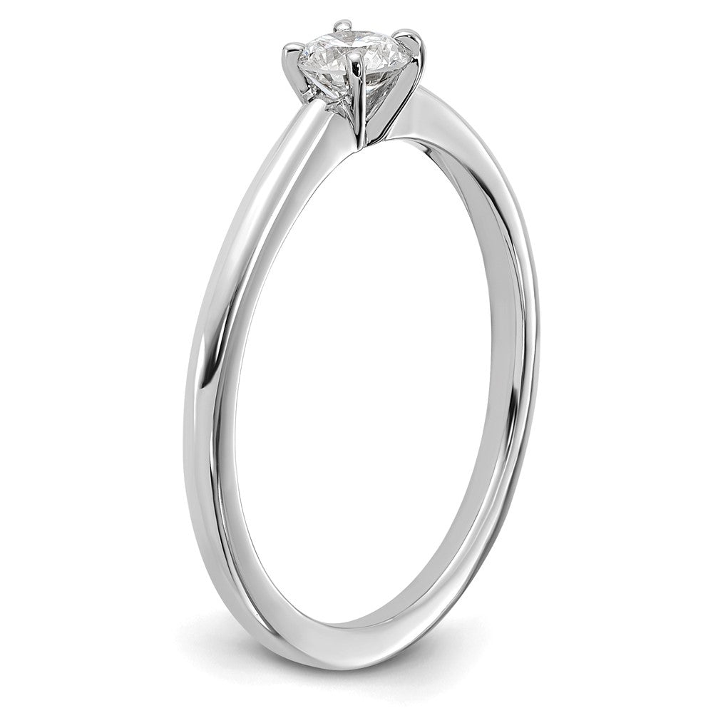 14K White Gold 1/4 carat Round VS/SI DEF Lab Grown Diamond Solitaire 4 Prong Size 10 Engagement Ring