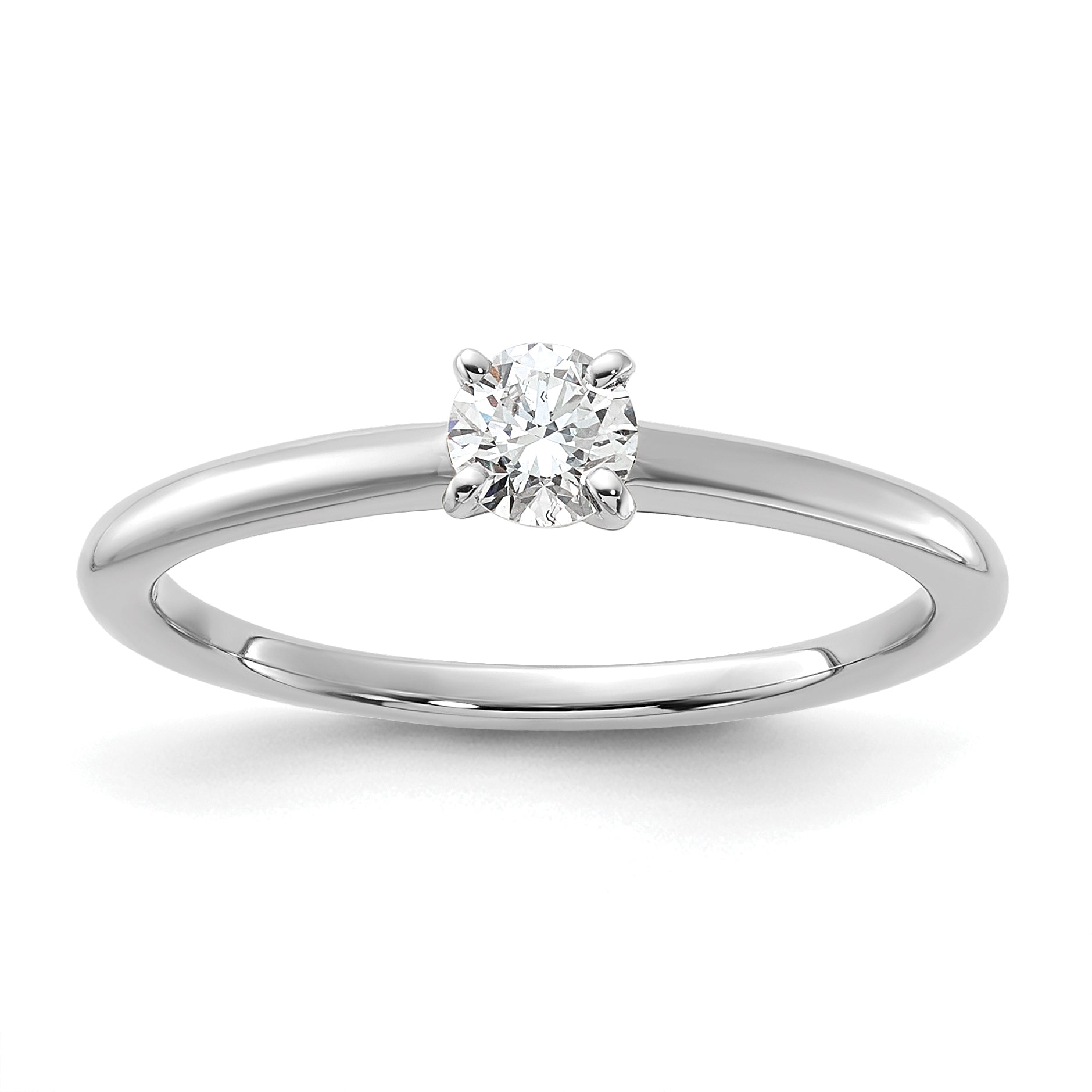 14K Two-Tone 1/3 carat Round VS/SI DEF Lab Grown Diamond Solitaire 4 Prong Size 7 Engagement Ring