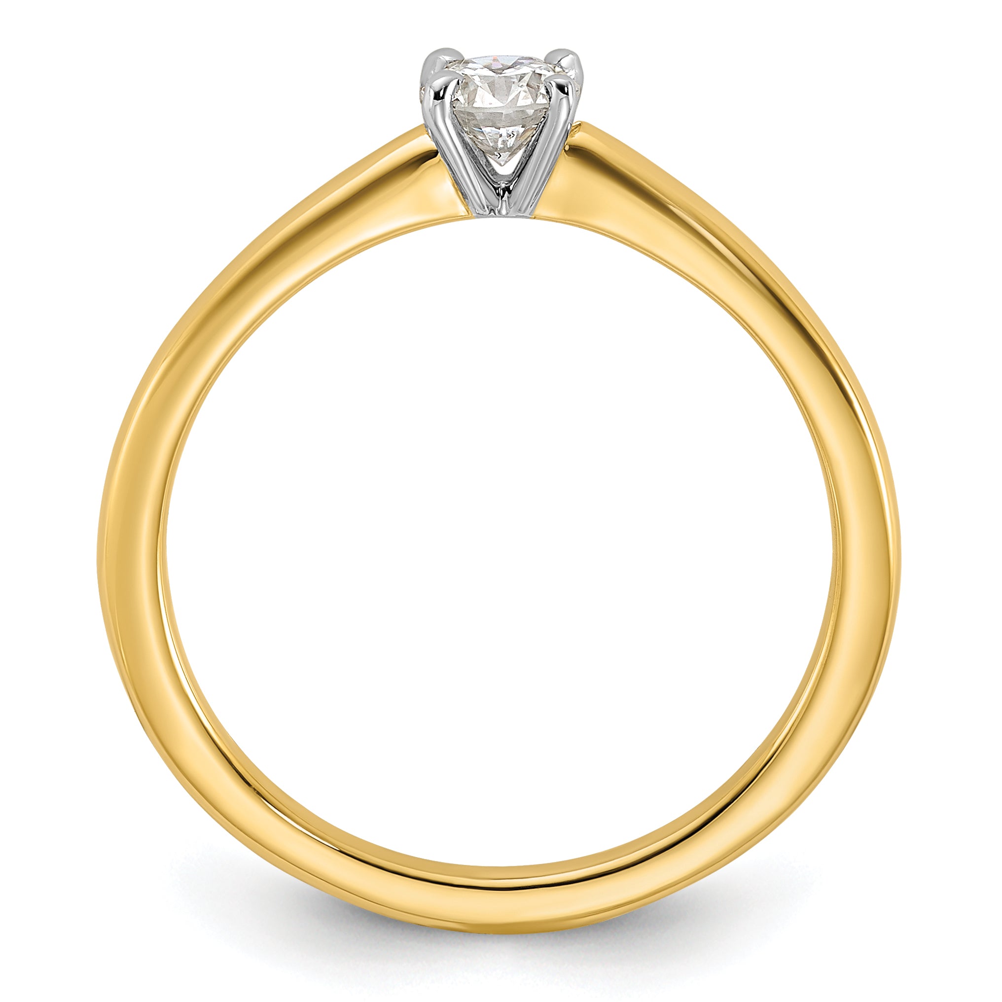 14K Two-Tone 1/3 carat Round VS/SI DEF Lab Grown Diamond Solitaire 4 Prong Size 7 Engagement Ring