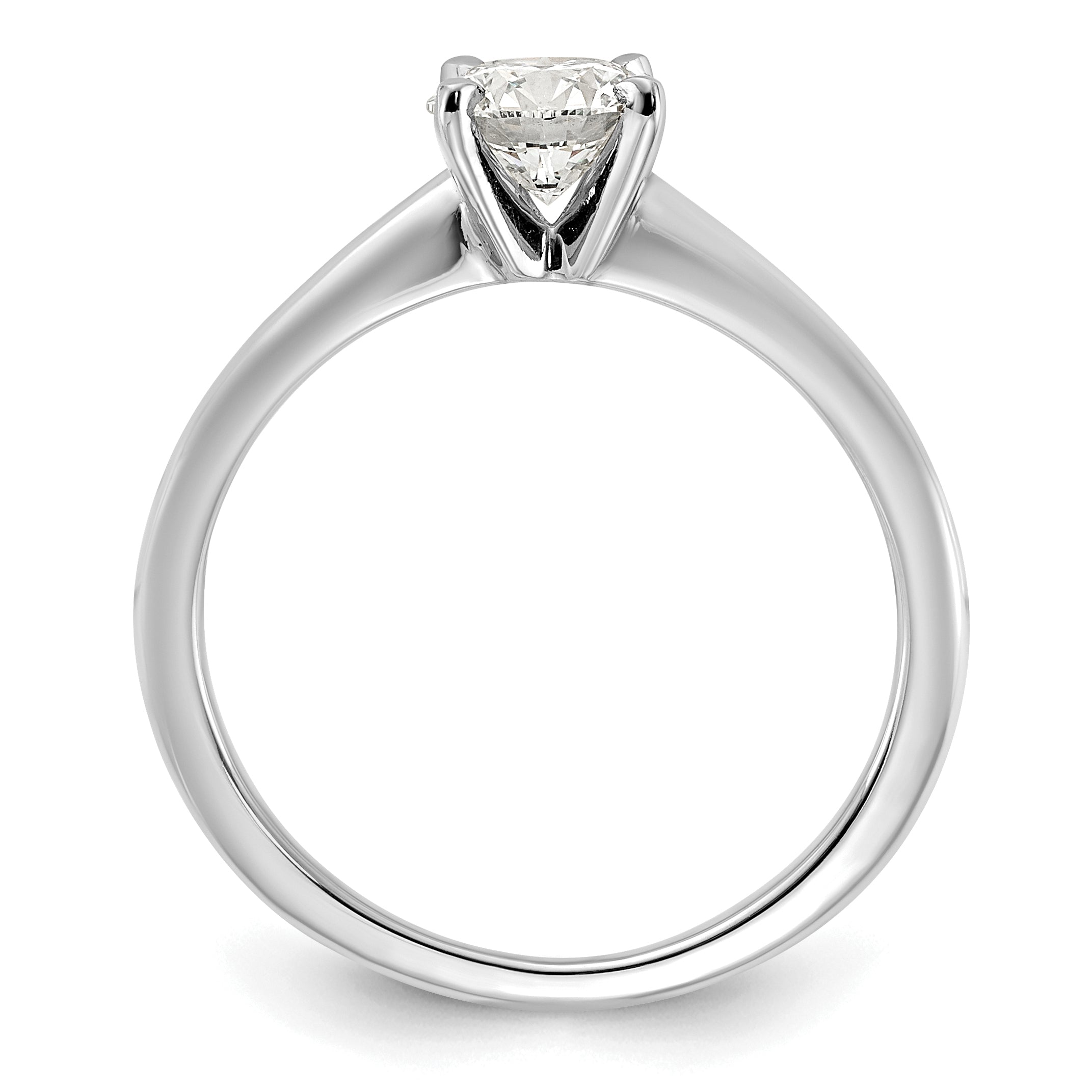 14K Two-Tone 1/4 carat Round VS/SI GH Lab Grown Diamond Solitaire 4 Prong Size 10 Engagement Ring