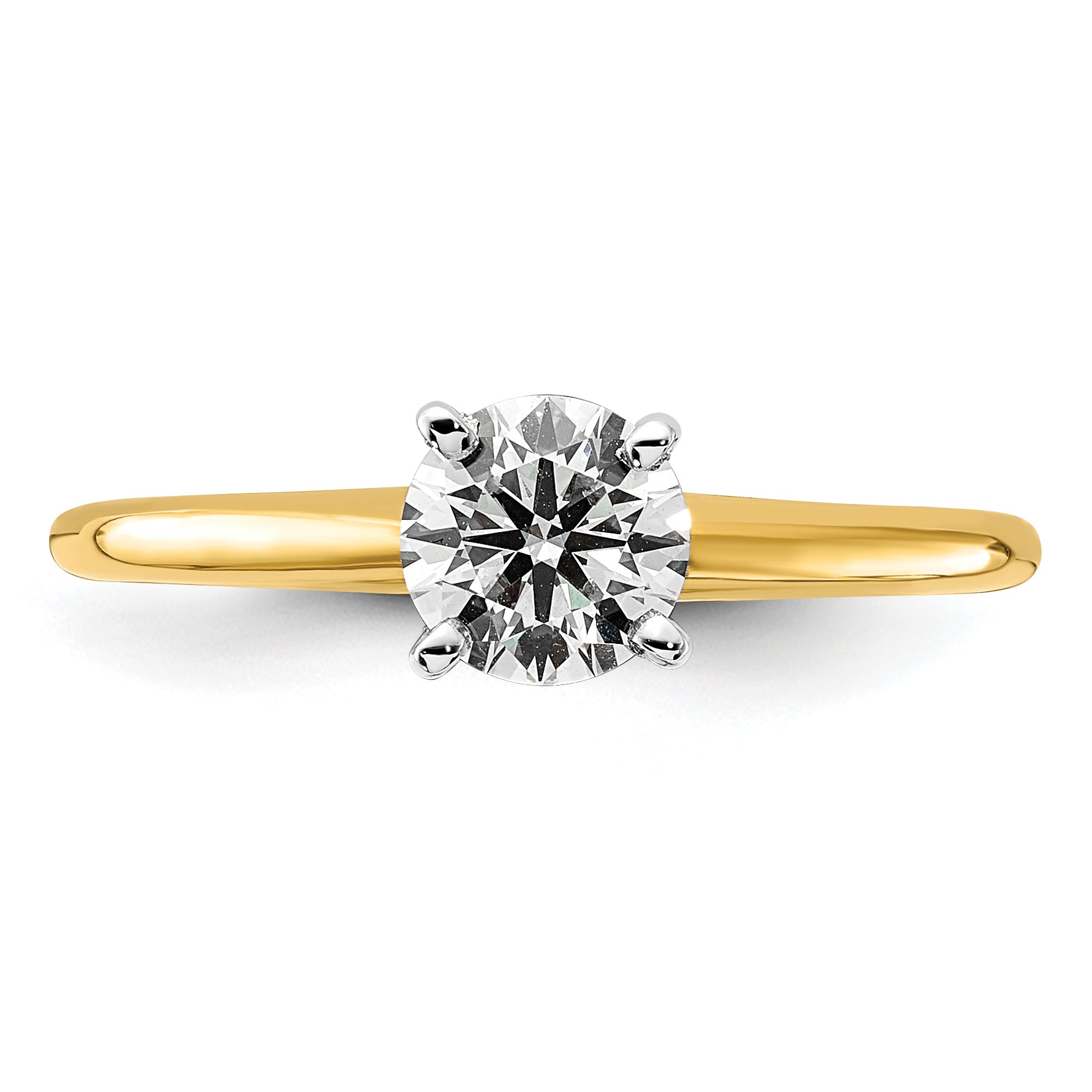 14K Two-Tone 1/3 carat Round VS/SI DEF Lab Grown Diamond Solitaire 4 Prong Size 7 Engagement Ring