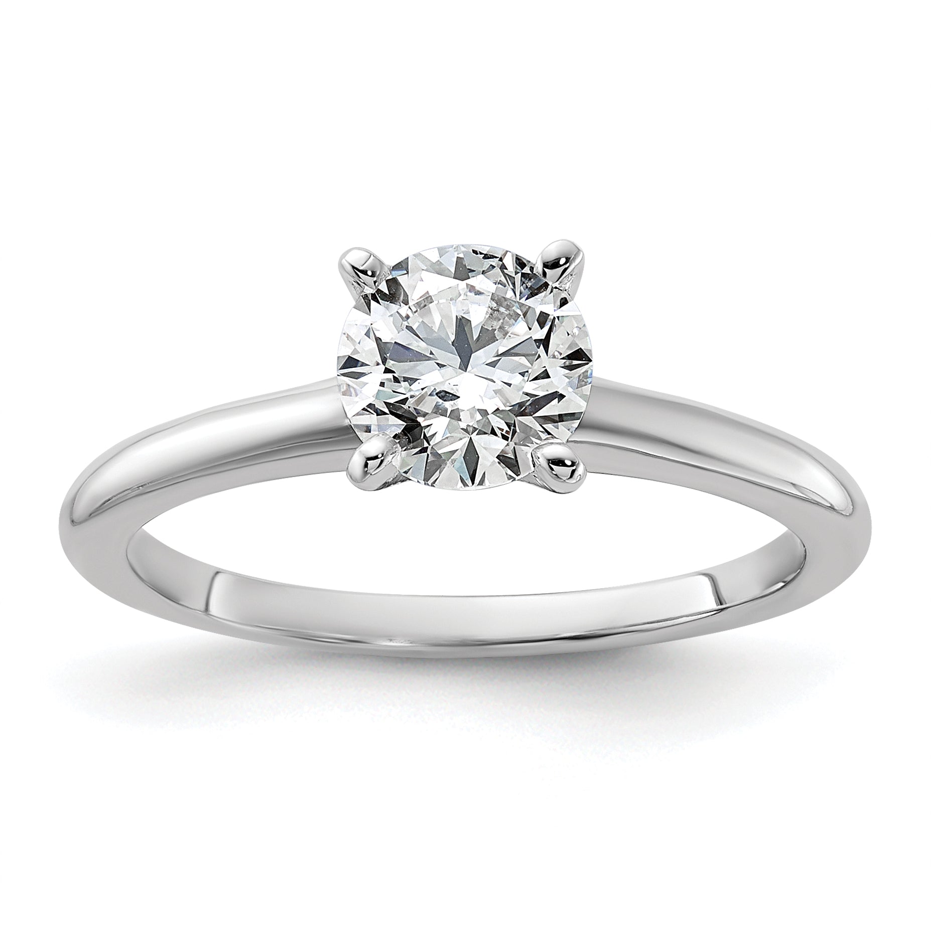 14K Two-Tone 1/4 carat Round VS/SI GH Lab Grown Diamond Solitaire 4 Prong Size 10 Engagement Ring