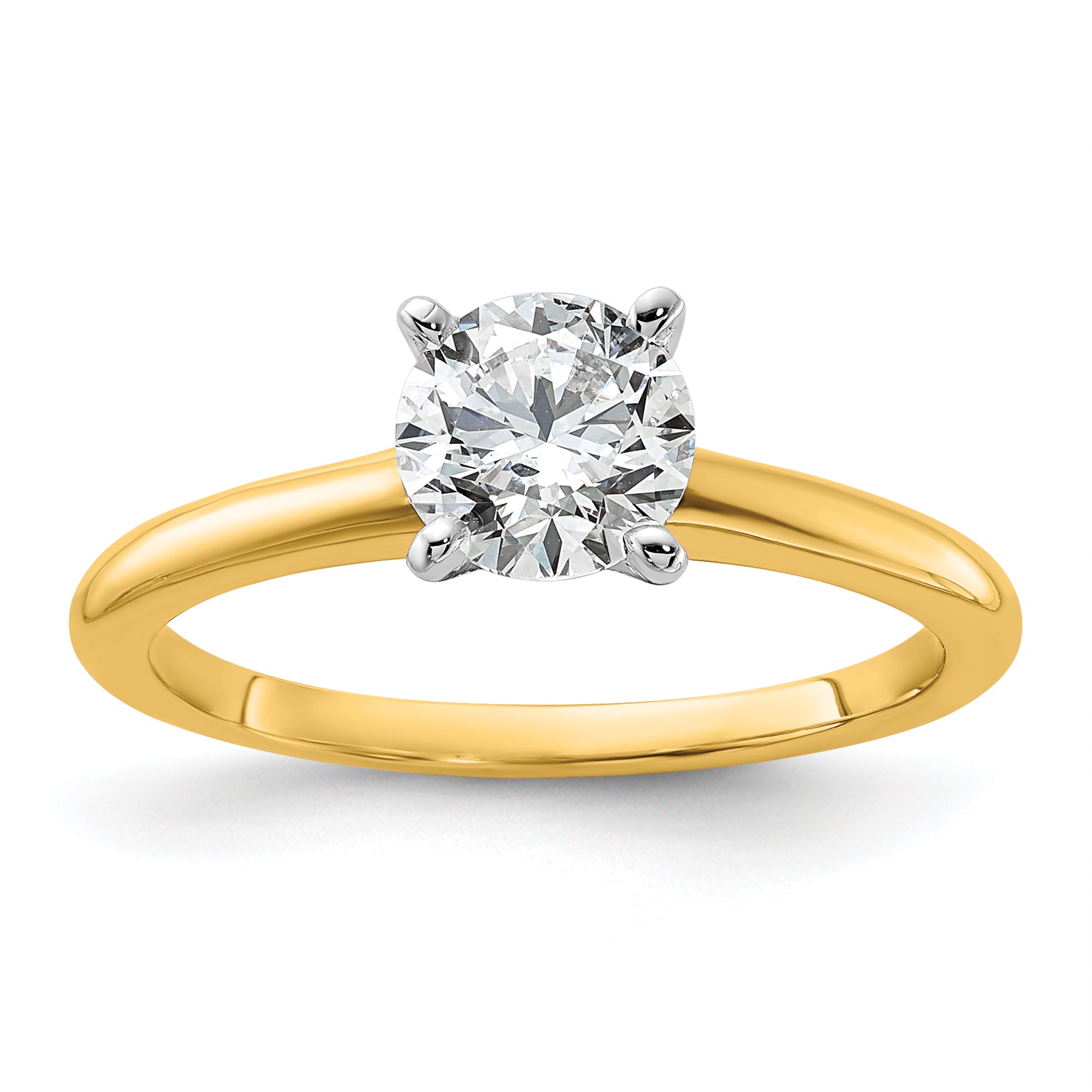 14K Two-Tone 1/3 carat Round VS/SI DEF Lab Grown Diamond Solitaire 4 Prong Size 7 Engagement Ring