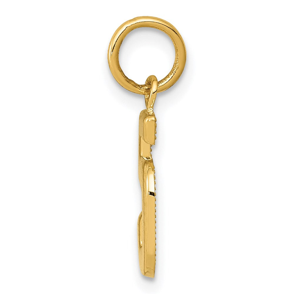 14k Small Polished Number 5 Charm