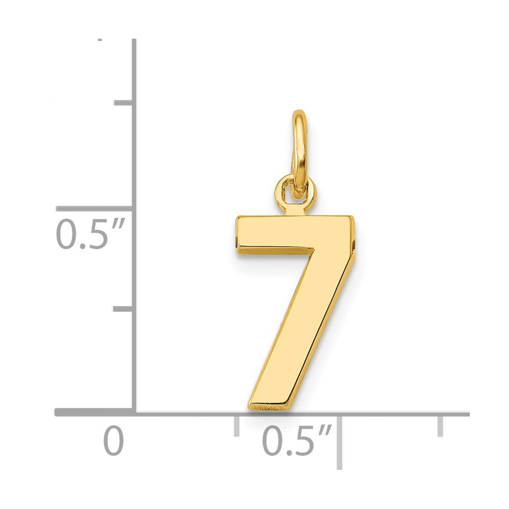 14k Small Polished Number 7 Charm