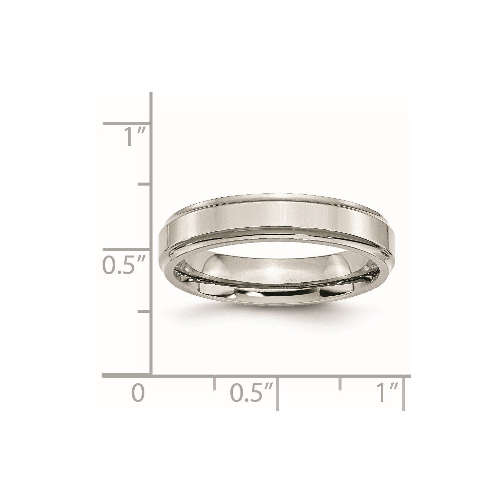 Chisel Stainless Steel Polished 5mm Ridged Edge Band