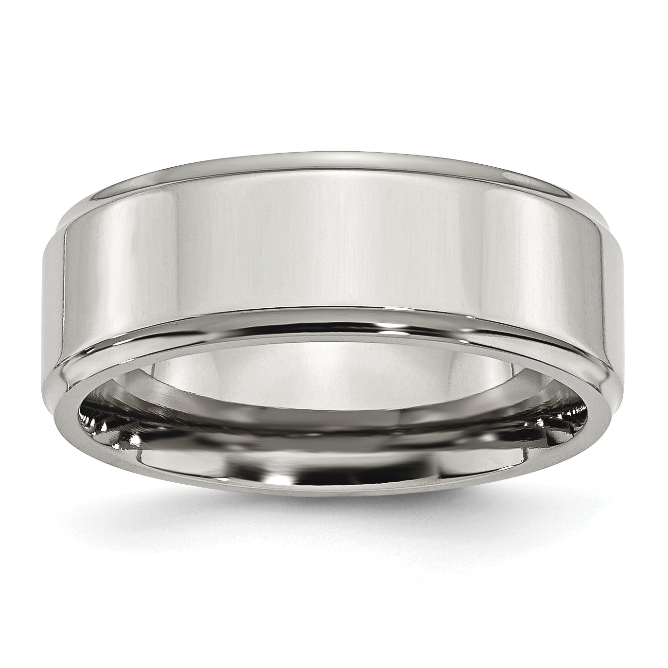 Chisel Stainless Steel Polished 8mm Ridged Edge Band