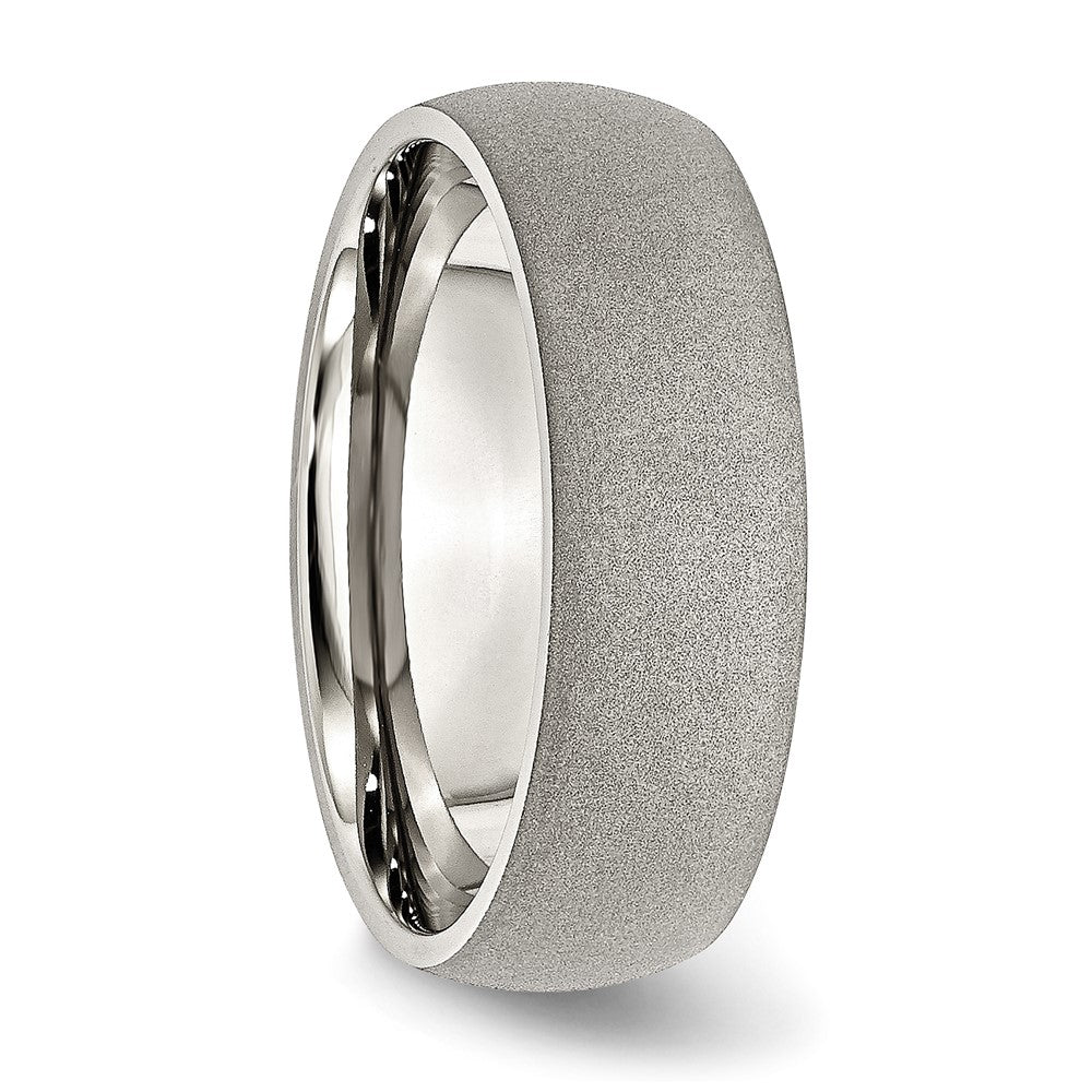 Chisel Stainless Steel Polished with Stone Finish 7mm Band