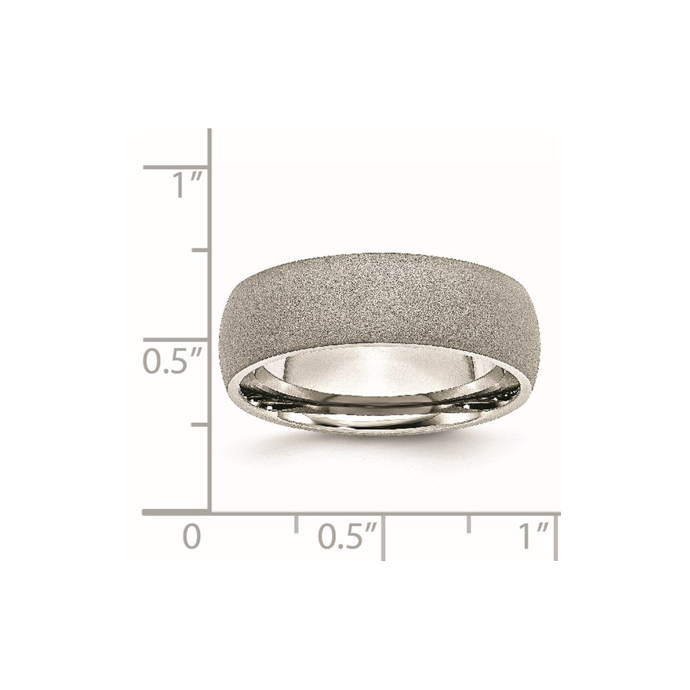 Chisel Stainless Steel Polished with Stone Finish 7mm Band