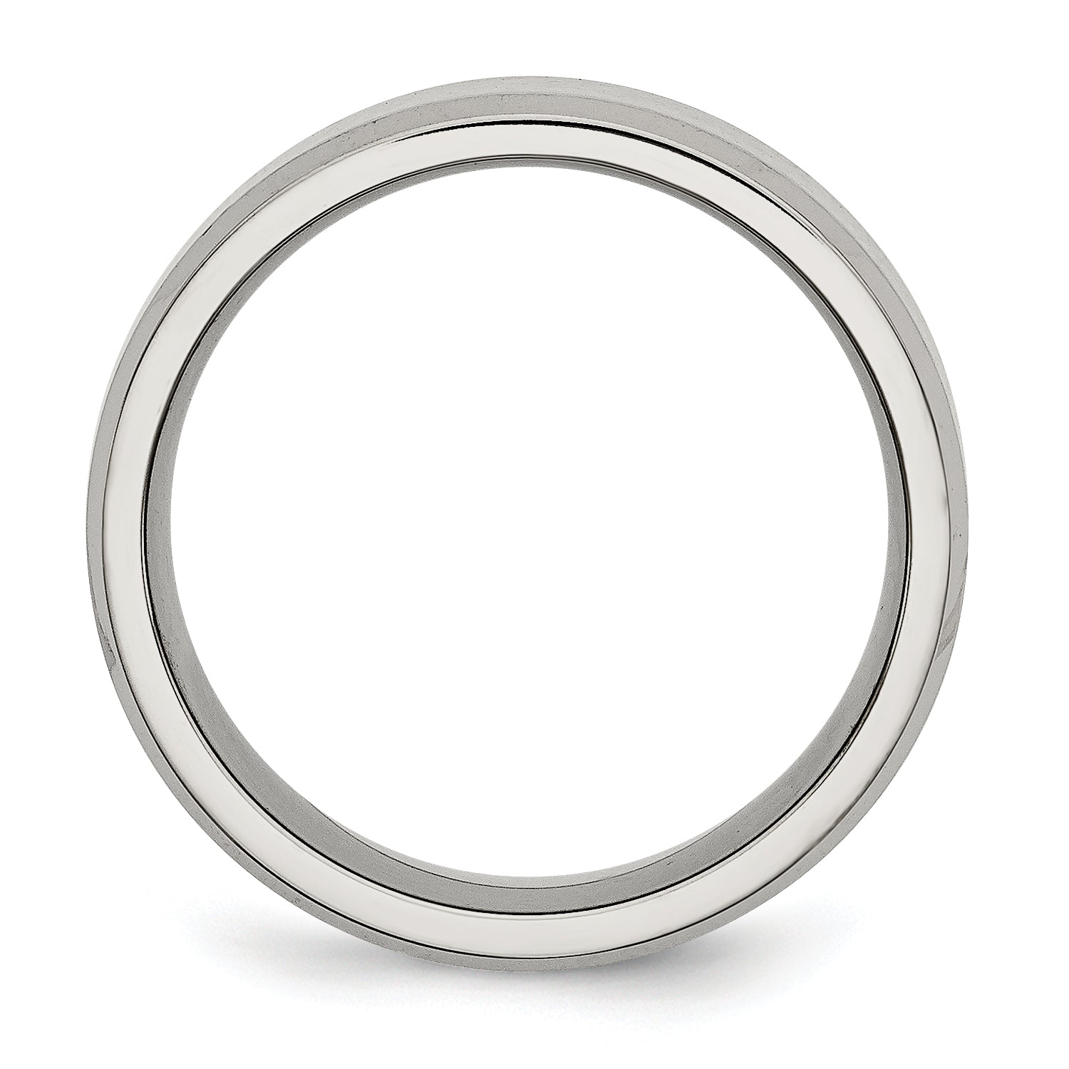 Chisel Stainless Steel Polished with Brushed Center 8mm Flat Beveled Edge Band