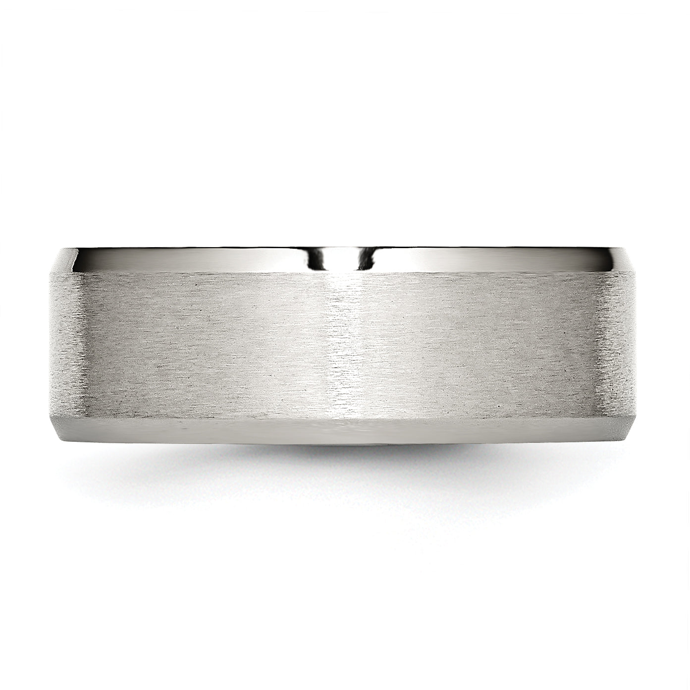 Chisel Stainless Steel Polished with Brushed Center 8mm Flat Beveled Edge Band