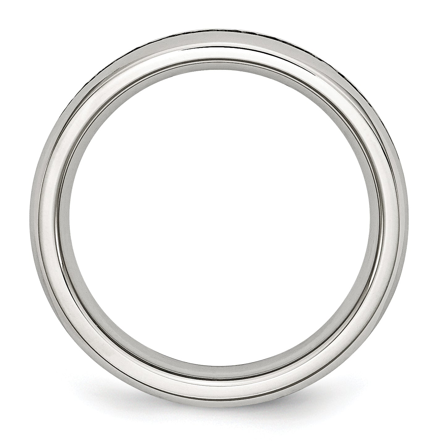 Chisel Stainless Steel Polished 4mm March Light Blue CZ Ring