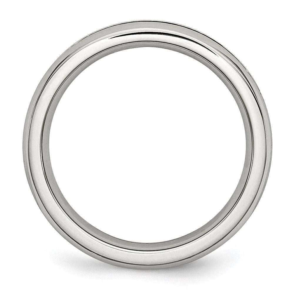 Chisel Stainless Steel Polished 4mm May Dark Green CZ Ring