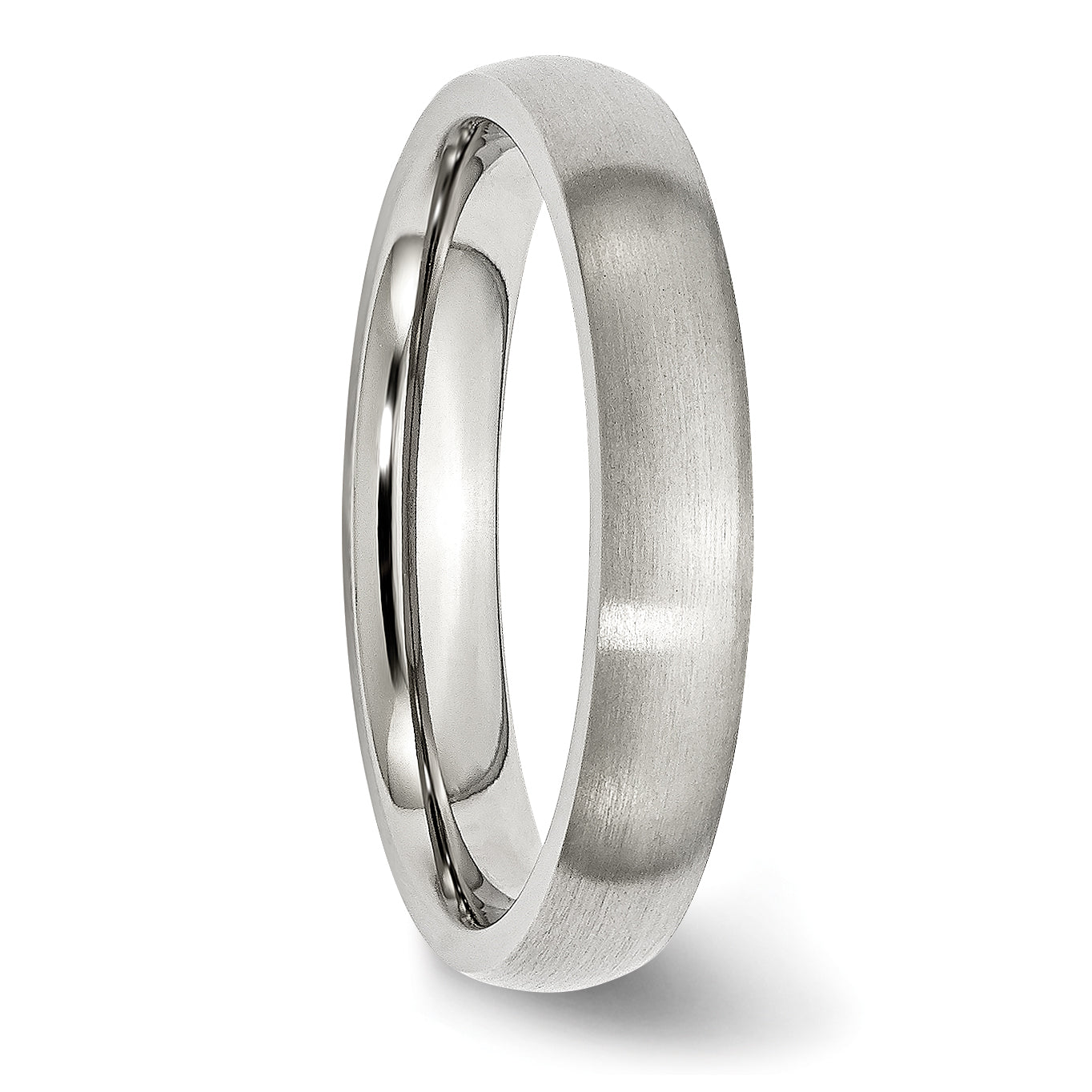 Chisel Stainless Steel Brushed 4mm Half Round Band