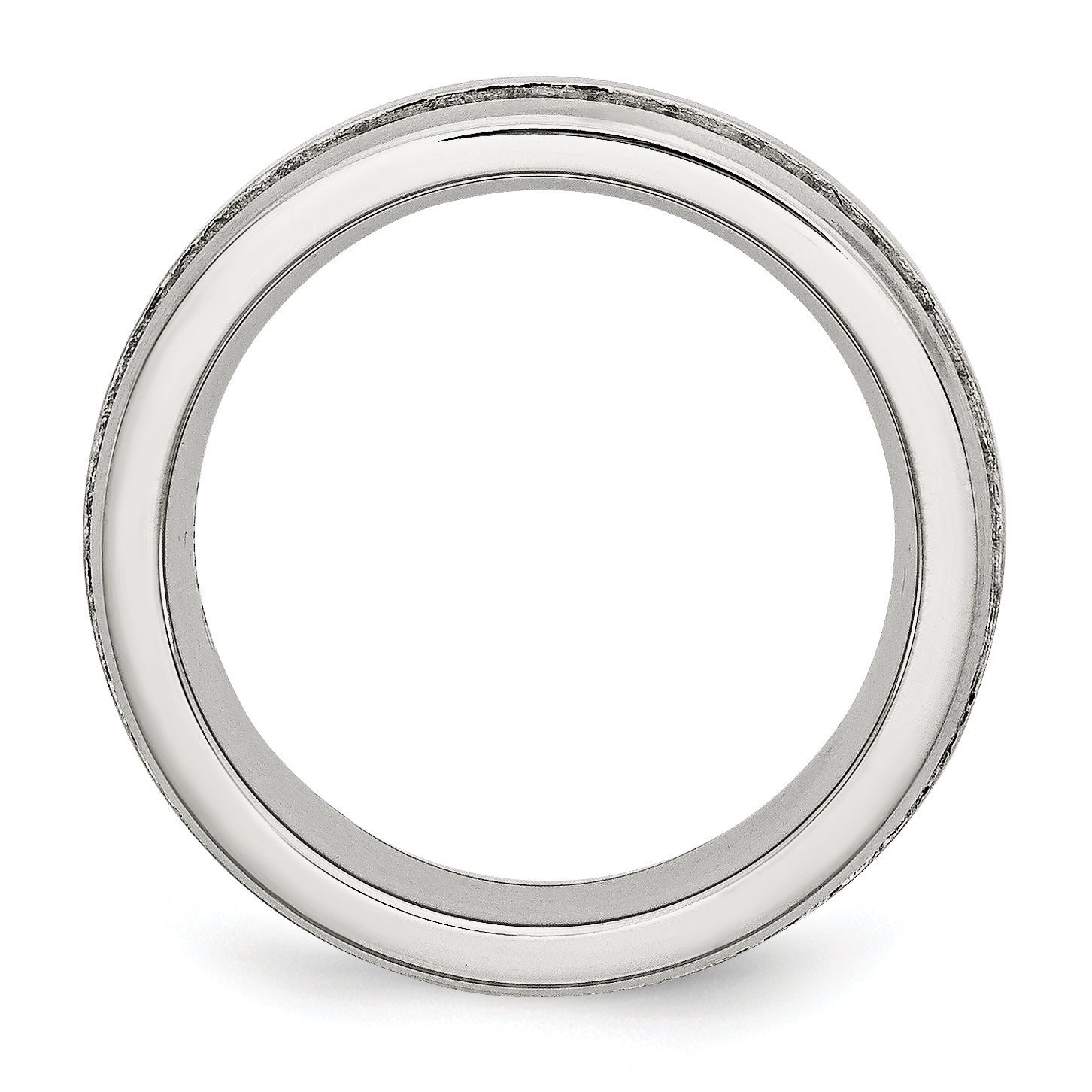 Chisel Stainless Steel Brushed with Double Row CZ 7mm Band