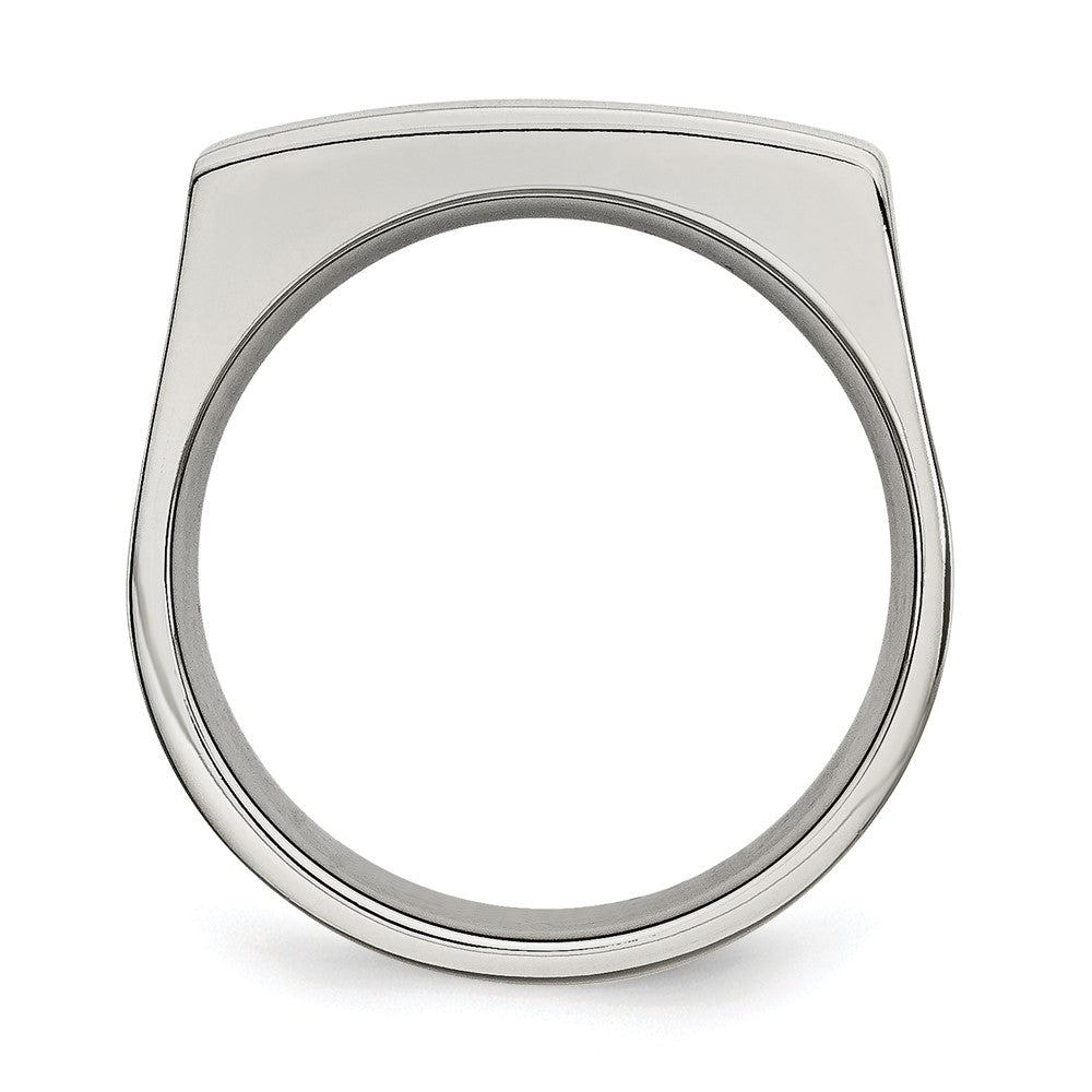 Chisel Stainless Steel Brushed and Polished Signet Ring