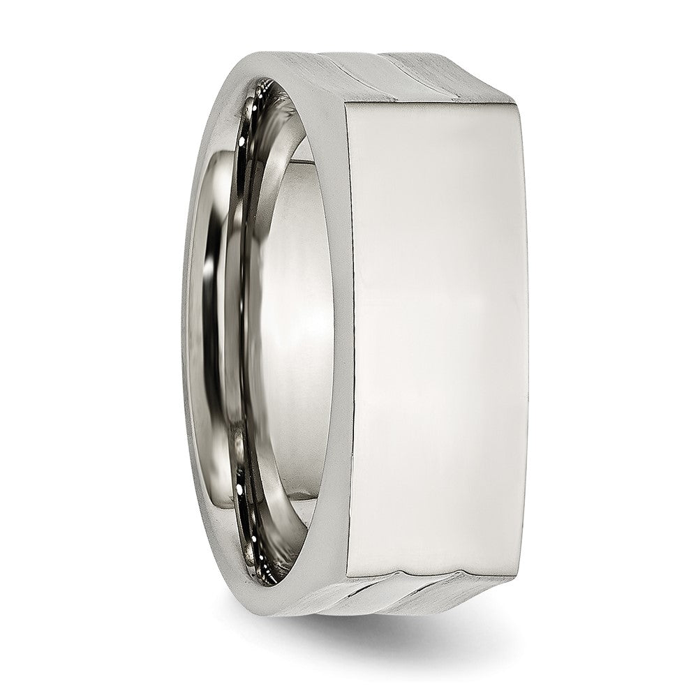 Chisel Stainless Steel Brushed and Polished Signet Ring