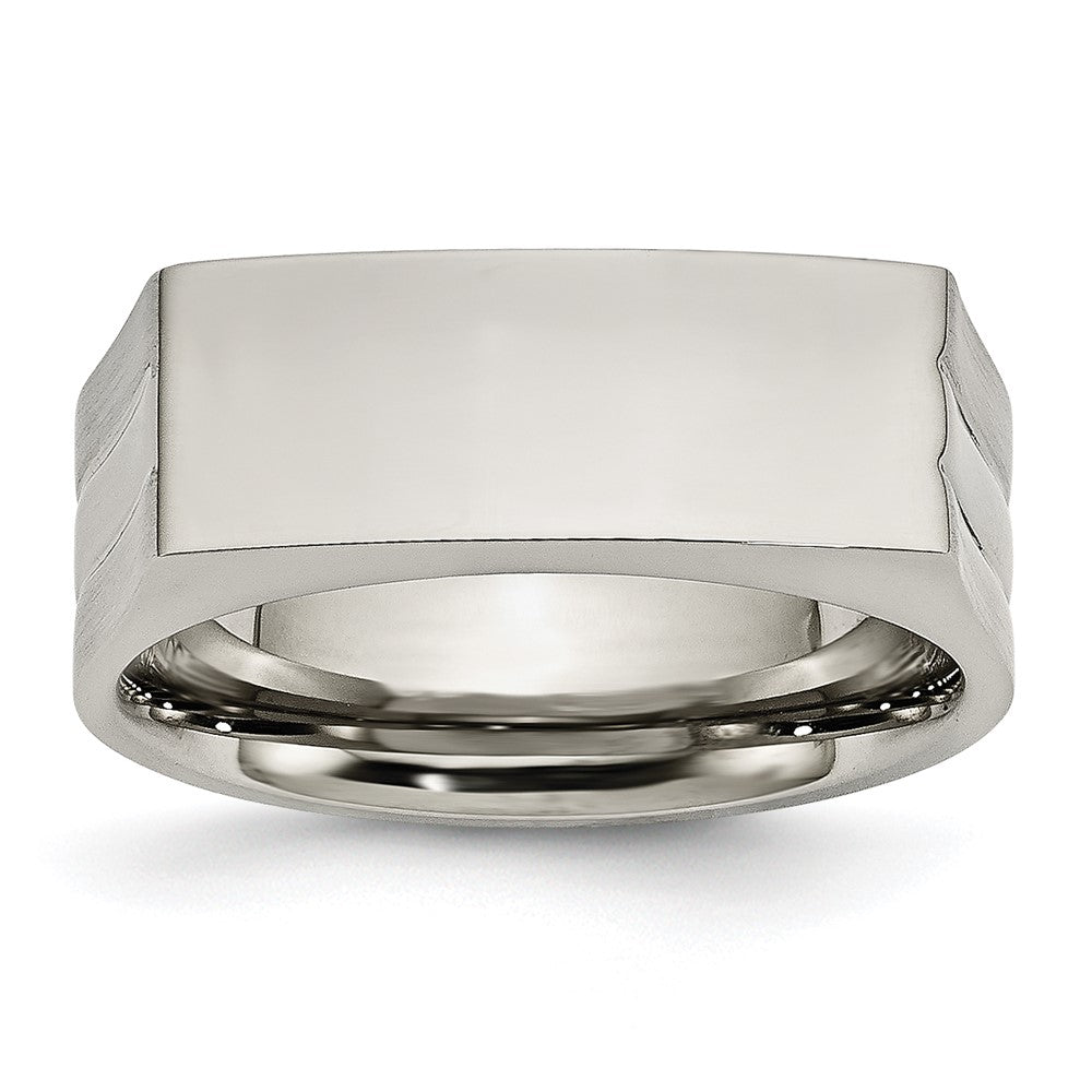 Chisel Stainless Steel Brushed and Polished Signet Ring