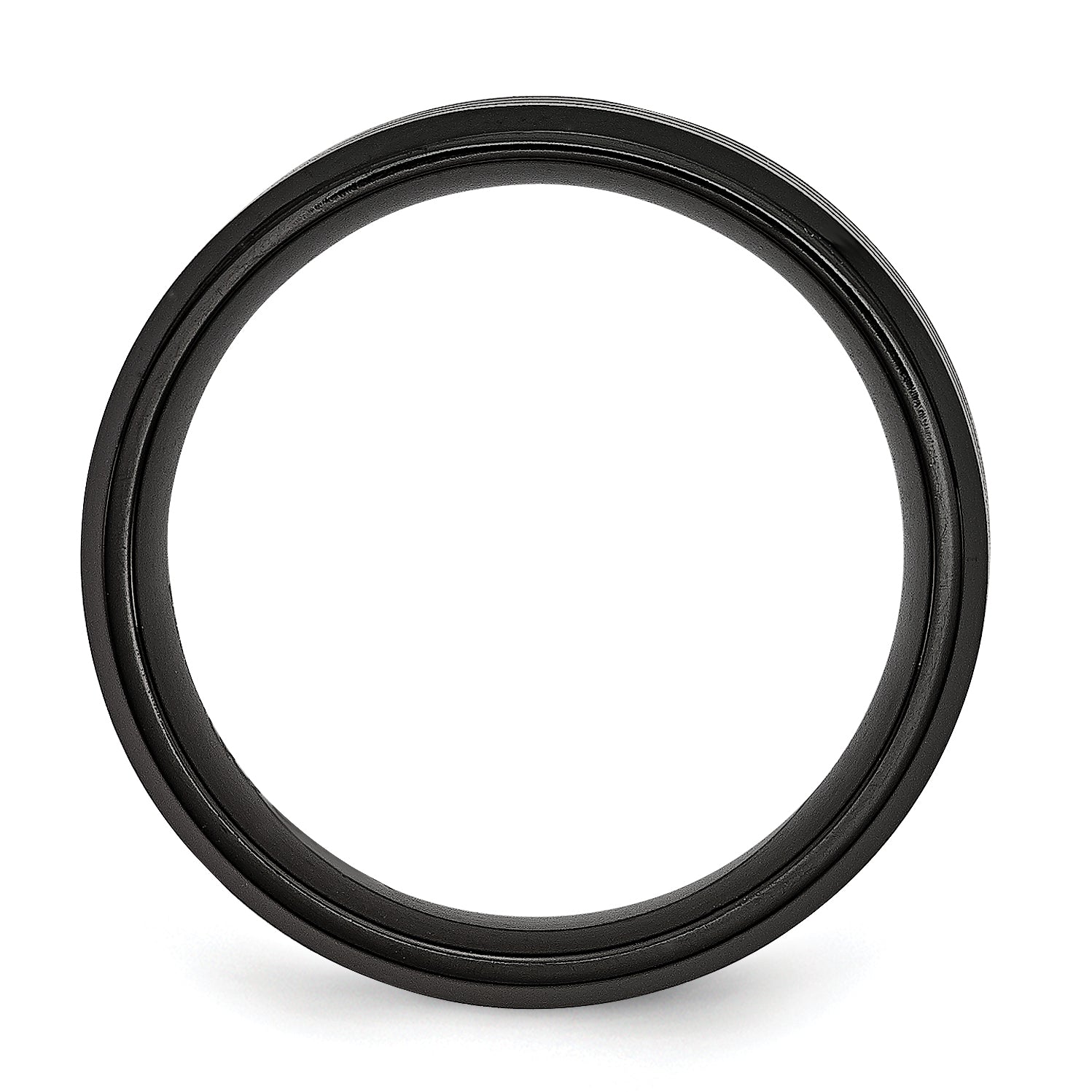 Chisel Stainless Steel Brushed and Polished Black IP-plated Striped 8mm Band