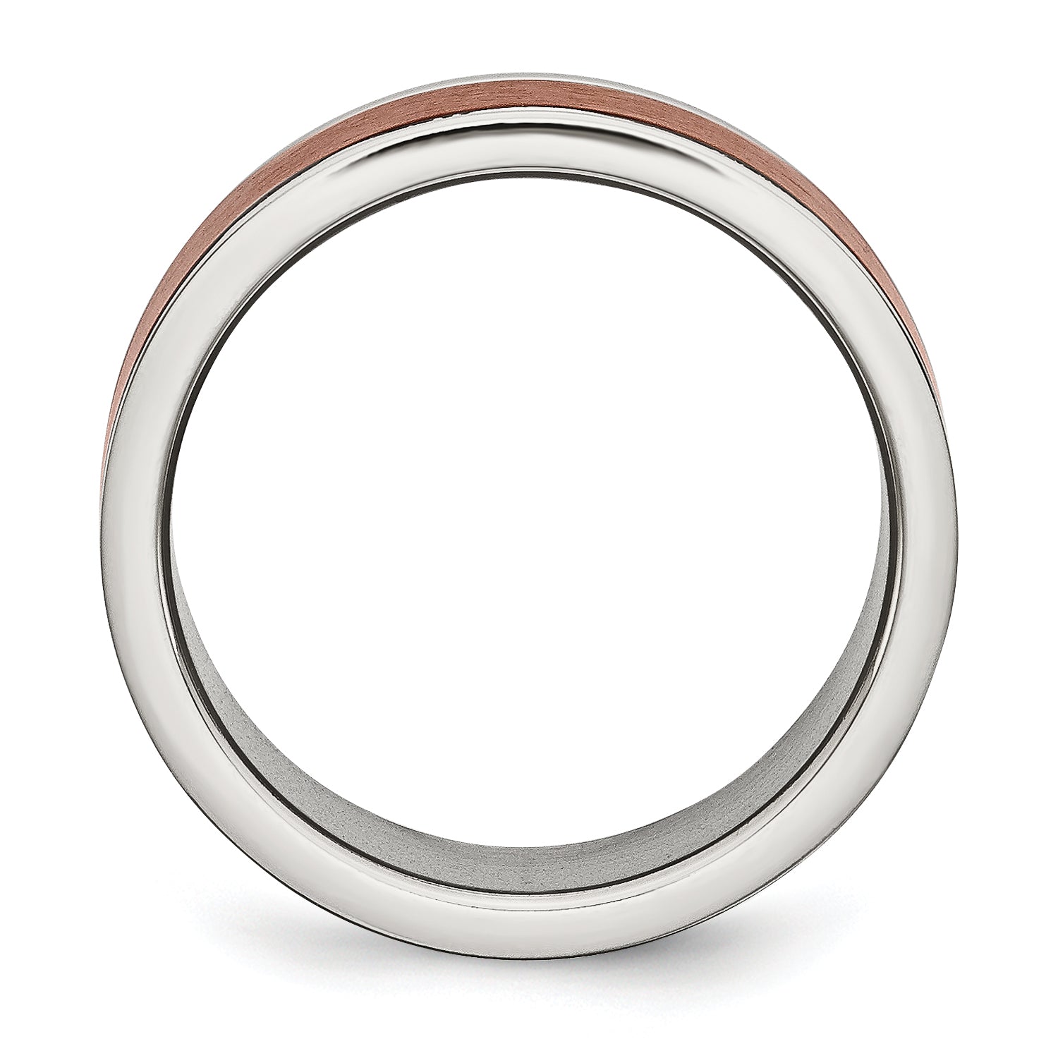 Chisel Stainless Steel Brushed and Polished Brown IP-plated 8mm Band