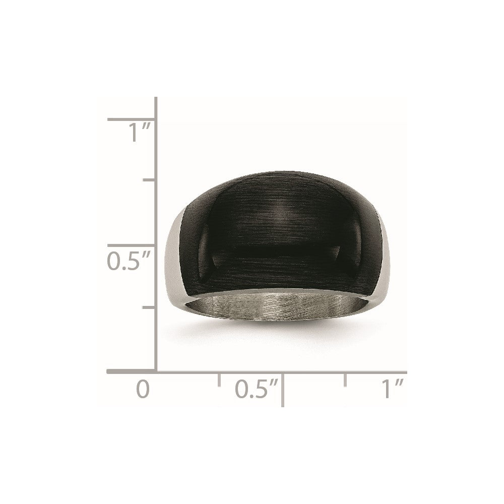 Stainless Steel 12mm Black Cat's Eye Ring