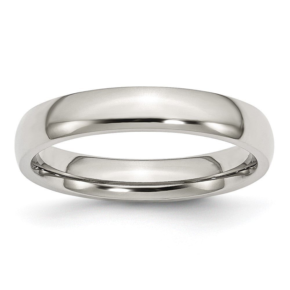Chisel Stainless Steel Polished 4mm Half Round Band