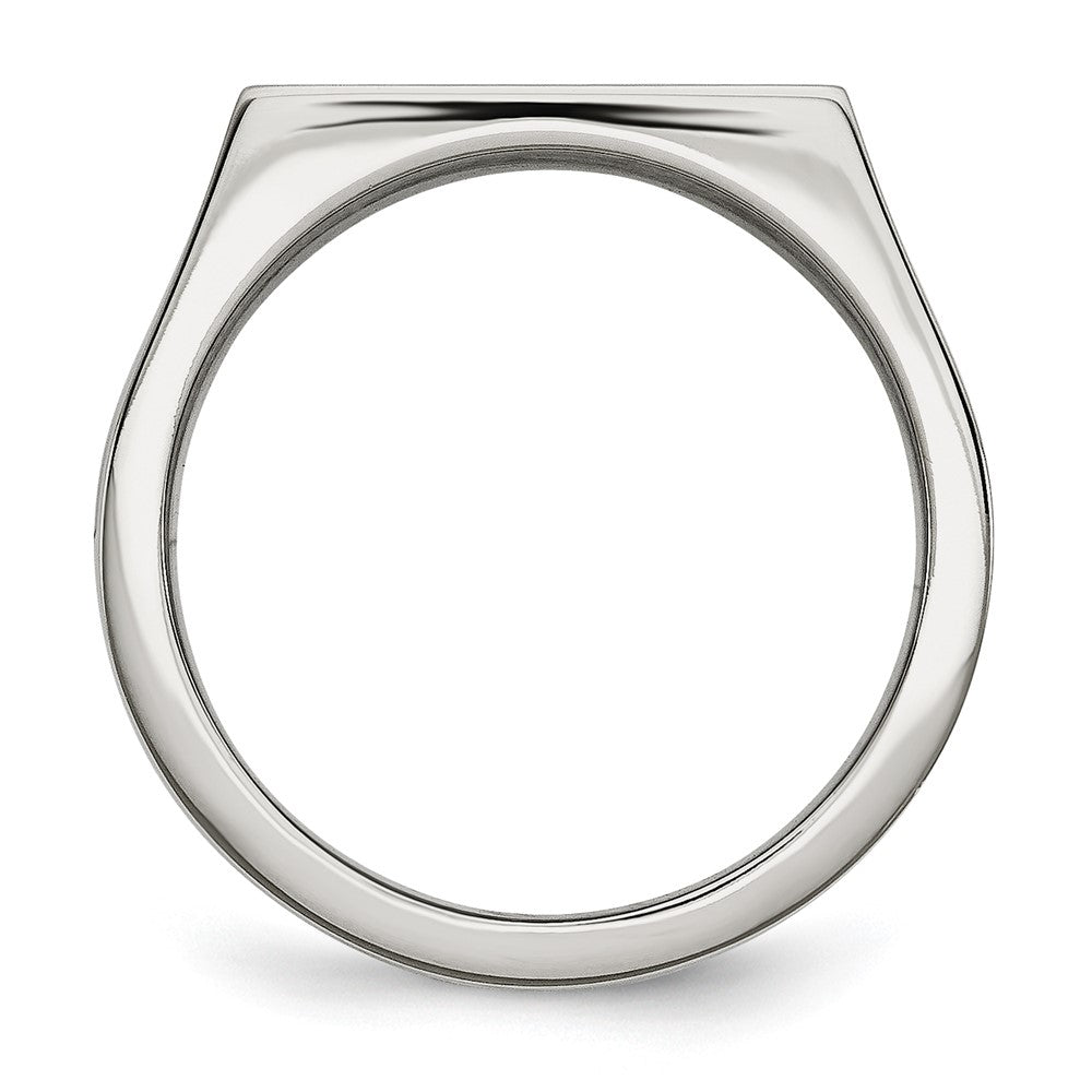 Chisel Stainless Steel Polished 1/4 Carat Black and White Diamond Ring