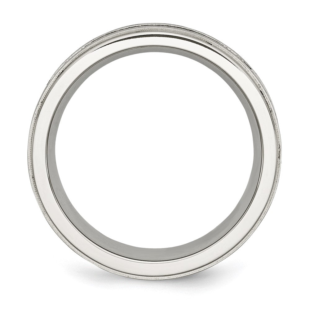 Chisel Stainless Steel Brushed and Polished Black IP-plated 1/2 Carat Black Diamond 9mm Band