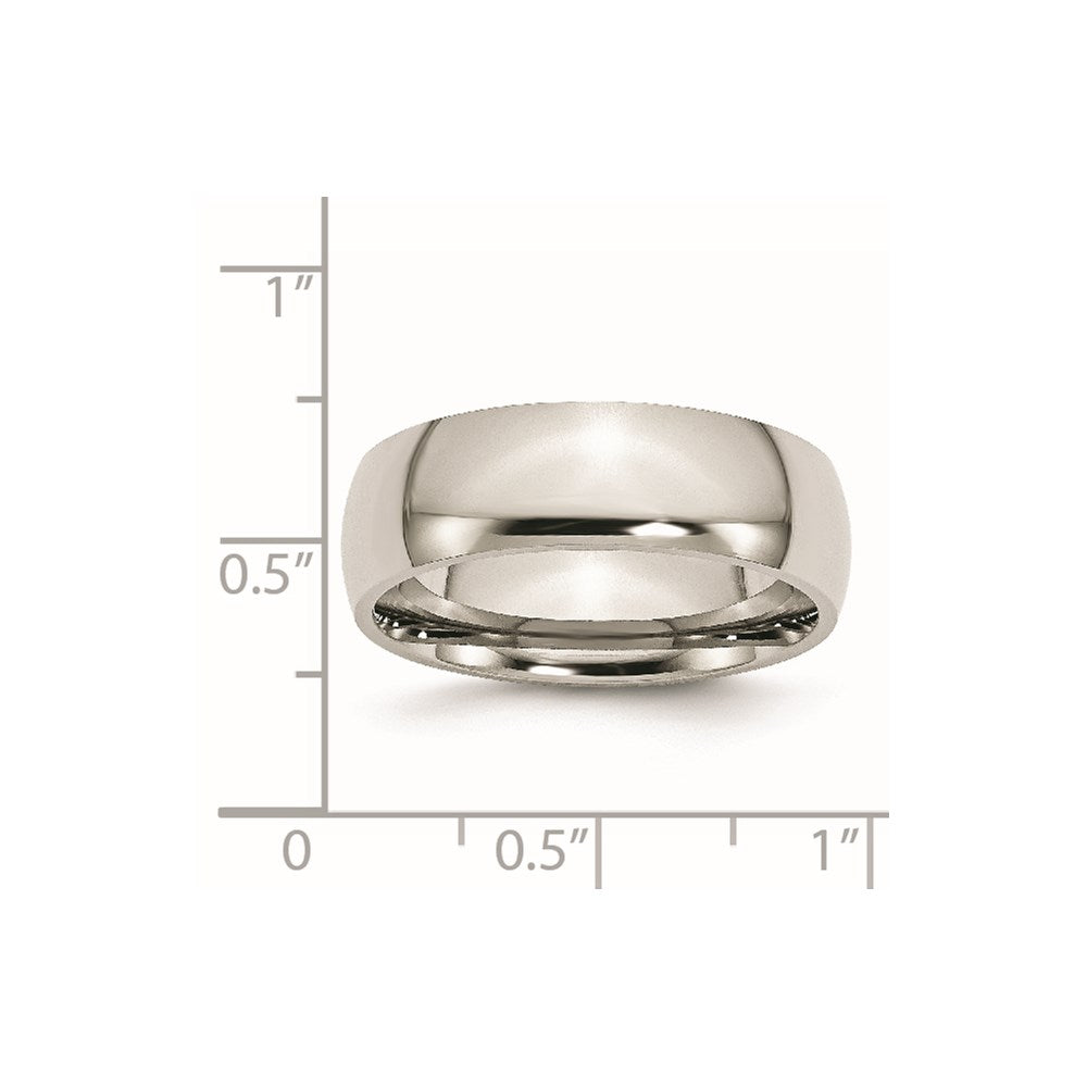Chisel Stainless Steel Polished 7mm Half Round Band