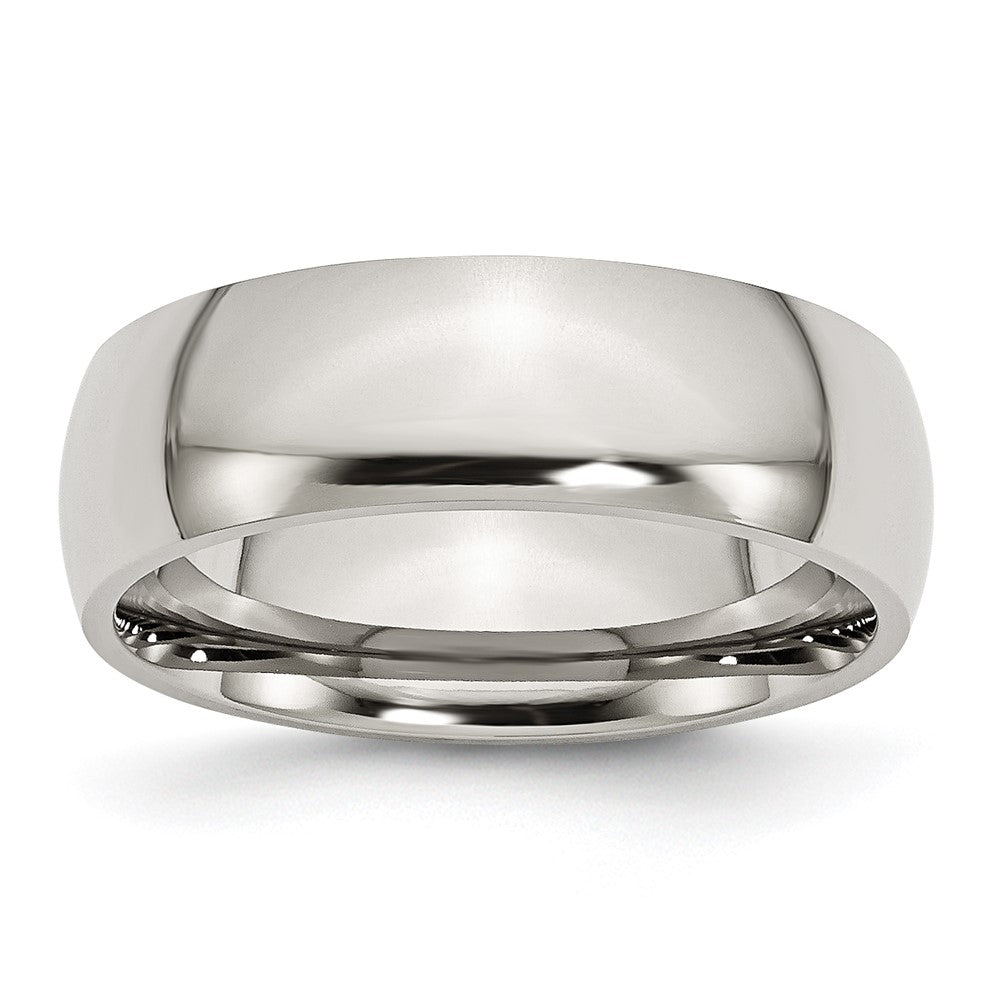 Chisel Stainless Steel Polished 7mm Half Round Band