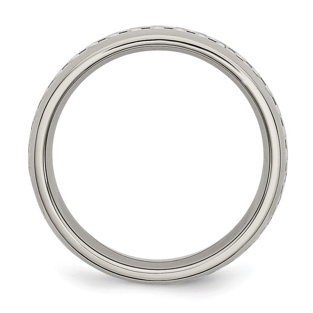 Chisel Stainless Steel Polished with Grey Carbon Fiber Inlay 6mm Band