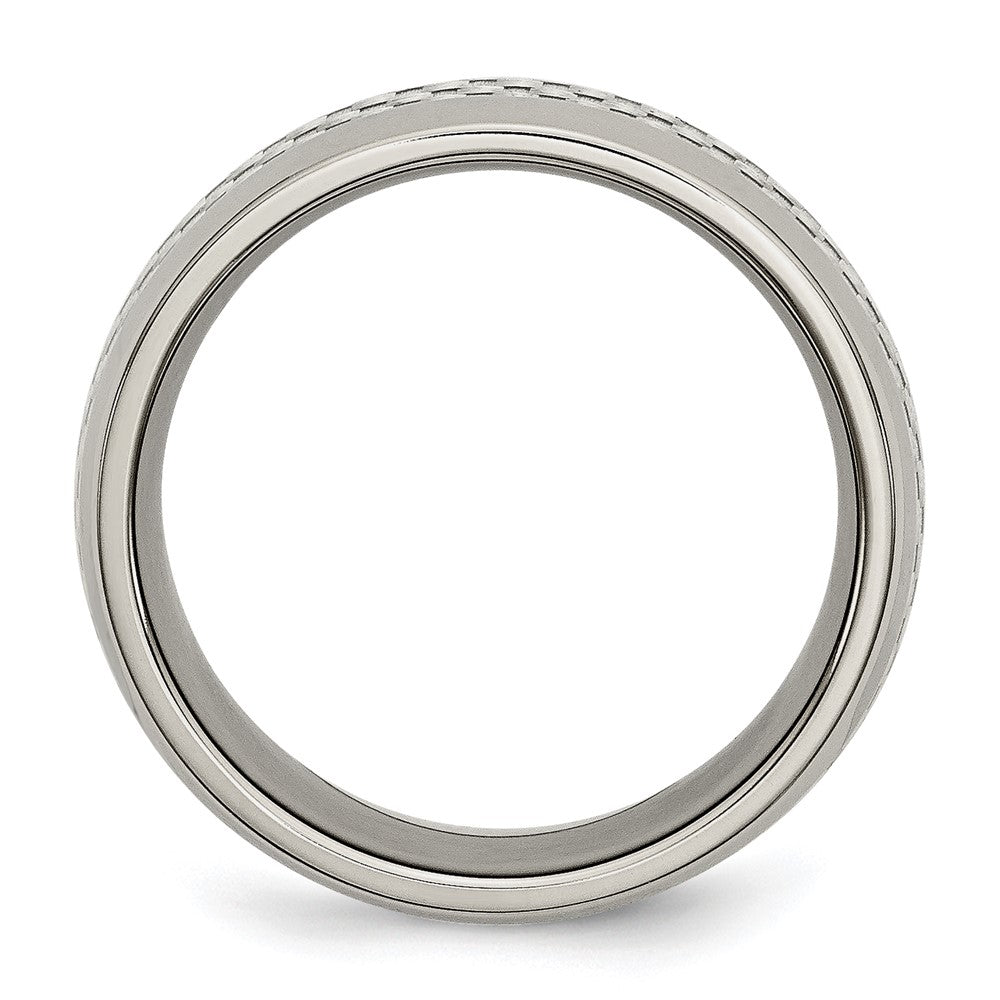 Chisel Stainless Steel Polished with Grey Carbon Fiber Inlay 8mm Band