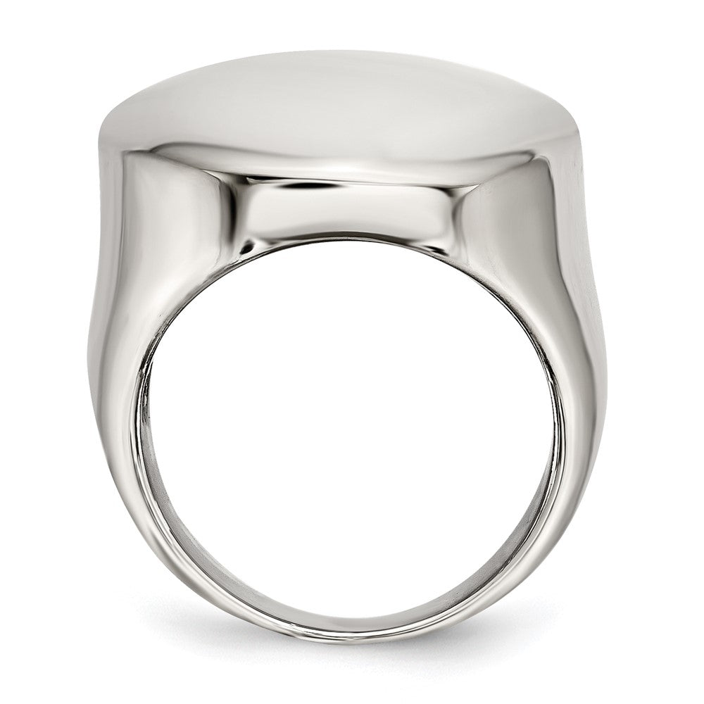 Stainless Steel Polished Circular Signet Ring